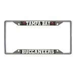 FANMATS 15534 Tampa Bay Buccaneers Chrome Metal License Plate Frame, Team Colors, 6.25in x 12.25in