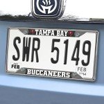 FANMATS 15534 Tampa Bay Buccaneers Chrome Metal License Plate Frame, Team Colors, 6.25in x 12.25in
