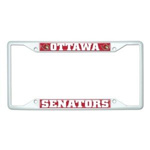 FANMATS 43963 NHL - Ottawa Senators License Plate Frame - White – Easy Installation on Truck, SUV, Car - Ideal Gift for Die Hard NHL Fan