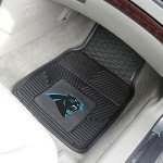 FANMATS 8889 Carolina Panthers 2-Piece Heavy Duty Vinyl Car Mat Set, Front Row Floor Mats, All Weather Protection, Universal Fit, Deep Resevoir Design