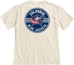 Blue 84 Standard NHL Officially Licensed T-Shirt Ringspun Front/Back Ivory Puck