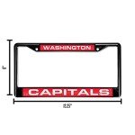 Rico Industries NHL Washington Capitals Black Black Laser Cut Chrome Frame 12" x 6" 12" x 6" Black Laser Cut Chrome Frame - Car/Truck/SUV Automobile Accessory