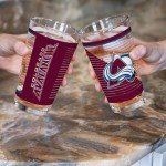 Rico Industries NHL Hockey Colorado Avalanche 16 oz Pint Glasses with Digitally Printed Logo, Set of 2 Classic Drinking Glasses, for Fans, Dishwasher Safe