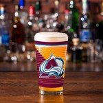 Rico Industries NHL Hockey Colorado Avalanche 16 oz Pint Glasses with Digitally Printed Logo, Set of 2 Classic Drinking Glasses, for Fans, Dishwasher Safe