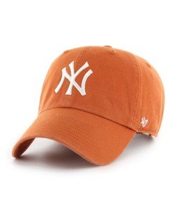 47 New York Yankees Mens Womens Clean Up Adjustable Strapback Clay Orange Hat with White Logo