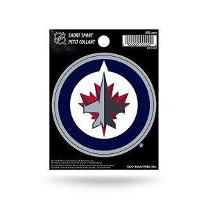 Rico Industries NHL Hockey Winnipeg Jets Short Sport Decal 3.75' x 4.75' Die Cut Team Logo Short Sport Decal