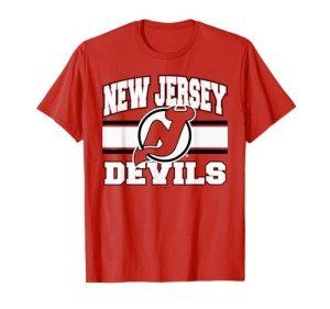 New Jersey Devils Stripe Red Officially Licensed T-Shirt