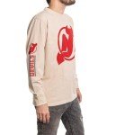 Calhoun NHL Surf N' Skate Men's Acid Wash Distressed Logo Long Sleeve Shirt (New Jersey Devils, Large)