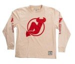 Calhoun NHL Surf N' Skate Men's Acid Wash Distressed Logo Long Sleeve Shirt (New Jersey Devils, Large)