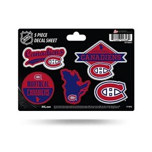 Rico Industries NHL Montreal Canadiens 5-Piece Die-Cut Decal Sheet
