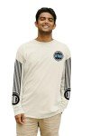 Blue 84 Standard NHL Officially Licensed Long Sleeve T-Shirt Ringspun Ivory Sleeveshot