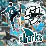 26 PCS Set of San Jose Vinyl Sharks Stickers Pack San Jose Decal Sharks 2-3 inches