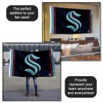WinCraft Seattle Kraken Stripes 3x5 Feet Banner Flag