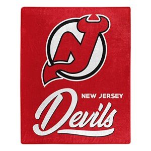 Northwest NHL New Jersey Devils Unisex-Adult Raschel Throw Blanket, 50" x 60", Signature