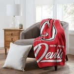 Northwest NHL New Jersey Devils Unisex-Adult Raschel Throw Blanket, 50" x 60", Signature