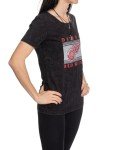 Calhoun NHL Womens Acid Wash Round Neck Block Logo T-Shirt (Detroit Red Wings, Medium)
