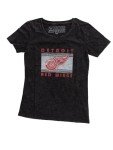 Calhoun NHL Womens Acid Wash Round Neck Block Logo T-Shirt (Detroit Red Wings, Medium)