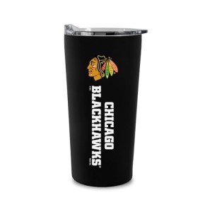 Rico Industries NHL Hockey Chicago Blackhawks 18oz Soft Touch, Easy Grip Tumbler