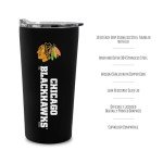Rico Industries NHL Hockey Chicago Blackhawks 18oz Soft Touch, Easy Grip Tumbler