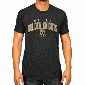 Wright & Ditson NHL Adult Powerplay Heathered Unisex T-Shirt - 100% Cotton - Tagless and Comfortable (Las Vegas Golden Knights - Black Heather, Large)