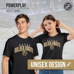 Wright & Ditson NHL Adult Powerplay Heathered Unisex T-Shirt - 100% Cotton - Tagless and Comfortable (Las Vegas Golden Knights - Black Heather, Large)