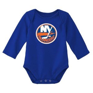Outerstuff NHL Newborn & Infants 0-24 Months Primary Logo Long Sleeve Bodysuit Creeper Romper (New York Islanders - Blue, 0/3 Months)