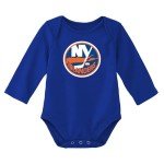Outerstuff NHL Newborn & Infants 0-24 Months Primary Logo Long Sleeve Bodysuit Creeper Romper (New York Islanders - Blue, 0/3 Months)