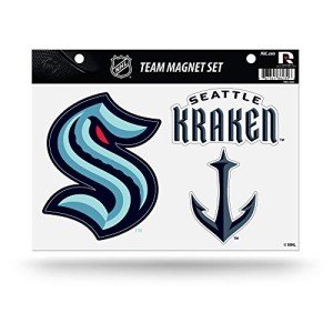 Rico Industries NHL Seattle Kraken Die Cut Team Magnet Set Sheet, 8.5 x 11-", Team Color