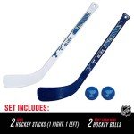 Franklin Sports St. Louis Blues NHL Mini Hockey Stick Set - NHL Team Knee Hockey Stick and Ball Set - Two Players - Great Toy for Kids