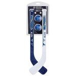 Franklin Sports St. Louis Blues NHL Mini Hockey Stick Set - NHL Team Knee Hockey Stick and Ball Set - Two Players - Great Toy for Kids
