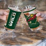 Rico Industries NHL Hockey Minnesota Wild 16 oz Pint Glasses with Digitally Printed Logo, Set of 2 Classic Drinking Glasses, for Fans, Dishwasher Safe