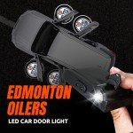 Sporticulture NHL American Hockey Edmonton Oilers - Led Car Door Light - Wireless Led Projector with One Team Logo Slide - Compatible for Most Car Models - Battery-Operated, 2.5” x 2.5”