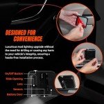 Sporticulture NHL American Hockey Edmonton Oilers - Led Car Door Light - Wireless Led Projector with One Team Logo Slide - Compatible for Most Car Models - Battery-Operated, 2.5” x 2.5”