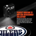 Sporticulture NHL American Hockey Edmonton Oilers - Led Car Door Light - Wireless Led Projector with One Team Logo Slide - Compatible for Most Car Models - Battery-Operated, 2.5” x 2.5”