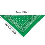 Blulu 6 Pcs Neon Cowboy Bandanas for Men Women Assorted Paisley Pattern Handkerchiefs 22 x 22 Inch Kids Hair Headwrap Scarfs(Assortedgreen)