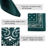 Blulu 6 Pcs Neon Cowboy Bandanas for Men Women Assorted Paisley Pattern Handkerchiefs 22 x 22 Inch Kids Hair Headwrap Scarfs(Assortedgreen)