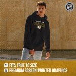 Wright & Ditson NHL Adult Unisex Powerplay Hooded Sweatshirt - Cotton Poly Fleece - Tagless and Comfortable (Boston Bruins - Black Heather, Adult Large)