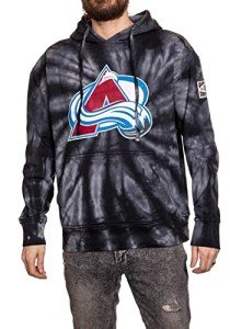 Calhoun NHL Surf & Skate Unisex Spiral Tie Dye Ultra-Soft Pullover Hoodie – The Sunset Collection (Colorado Avalanche, Large)