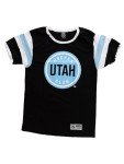 Calhoun NHL Surf & Skate Mens Shoulder Stripe Varsity Inset Sleeve Retro Style T-Shirt – The Coastal Collection (Utah Hockey Club, X-Large)