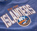 Calhoun NHL Surf & Skate Womens Oversize Drop Shoulder Acid Wash Cropped T-Shirt (Large/X-Large, New York Islanders)