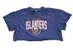 Calhoun NHL Surf & Skate Womens Oversize Drop Shoulder Acid Wash Cropped T-Shirt (Large/X-Large, New York Islanders)