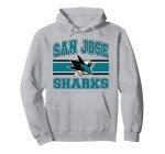 San Jose Sharks Stripe Gray Officially Licensed Pullover Hoodie