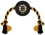 Pets First Dog Rubber Toy Tough Rubber with Heavy-Duty Dog Rope Tug Toy. NHL Boston Bruins Puck Toy for Dogs & Cats. Play Hockey with Your Pet with This Licensed Dog Puck Rubber Cool Toy!