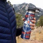 Rico Industries NHL Hockey Edmonton Oilers 22oz Stainless Steel Tumbler with Lid - Great For Coffee, Tea, Water or Cocktails