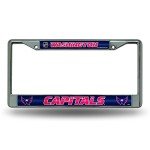 Rico Industries NHL Bling Chrome License Plate Frame with Glitter Accent, Washington Capitals