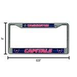 Rico Industries NHL Bling Chrome License Plate Frame with Glitter Accent, Washington Capitals