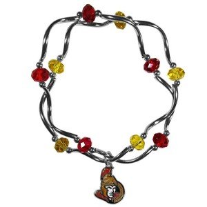 NHL Siskiyou Sports Womens Ottawa Senators Crystal Bead Bracelet One Size Team Color