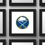 Trends International Gallery Pops NHL Buffalo Sabres - Primary Logo Mark Wall Art Wall Poster, 12" x 12", Black Framed Version