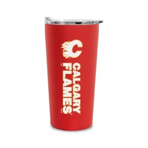 Rico Industries NHL Hockey Calgary Flames 18oz Soft Touch, Easy Grip Tumbler