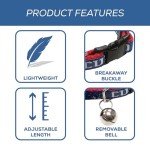 MLB CAT COLLAR. - CHICAGO CUBS CAT COLLAR. - Strong & Adjustable BASEBALL Cat Collars with Metal Jingle Bell